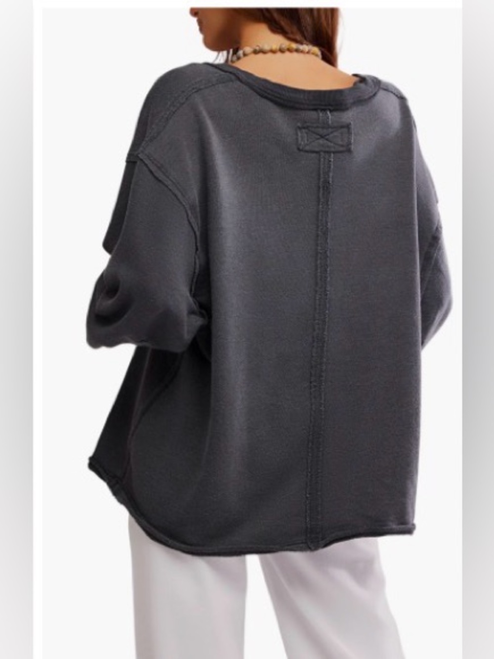 FREE PEOPLE Venice Oversize Cotton Blend Graphic Sweatshirt size extra large - Picture 4 of 9